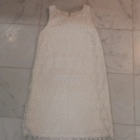 j crew lace shift dress J.Crew Black 3/4 Sleeve Lace Shift Dress